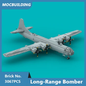 MOC Blokove B-29 Superfortress Mjerilo 1:35 Model Bombardera dugog dometa DIY Prikupljeni Cigle Klasični Zrakoplov Igračke Darove 3067 kom.