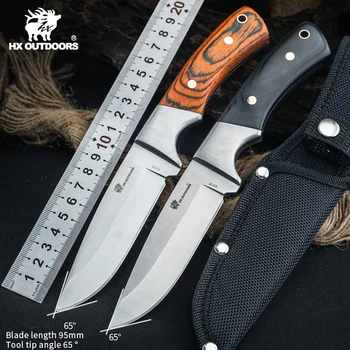 Hx Outdoors Nož za preživljavanje s drvenom drškom u najlon koricama, spasilački alat za lov i ribolov, pješačke noževa, taktičkih alati, izravna dostava