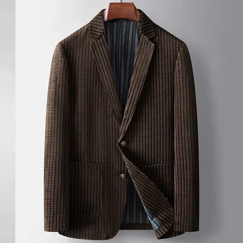 High-end Prekrasan Novi Jednostavan Luksuzni Baršunasti Business Casual Odijelo za Muškarce, Klasični Zgodan Облегающий Tanak Moderan Zapadni Jaknu