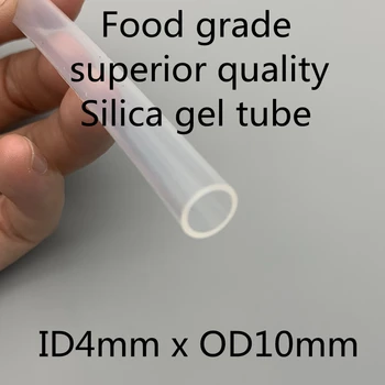 silikonska Cijev 4x10 ID 4 mm OD 10 mm Prehrambena Fleksibilna Cijev Za Piće Otporna Cijev Neotrovan Bistra