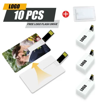 10ШТ Osobni LOGOTIP Tvrtke Sa Kolor Fotografijom i Kreditna Kartica USB Flash Drive Pendrive 8GB 16GB 32GB 64GB Pen Drive Memory Stick