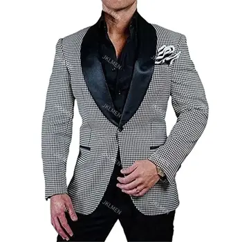 Modni Tuxedos Mladoženja U Kavez, Crni Šal S Lapels, Vjenčanje Tuxedos Mladoženja, Popularni Formalni Blazer, Odijelo Za maturalnu večer (Jakna + hlače)