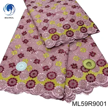 Plemenite pjenušava rhinestones s izvezenim živim uboda bojama cvjetne čipke tkanina od nigerijske švicarske veo za večernje haljine ML59R90