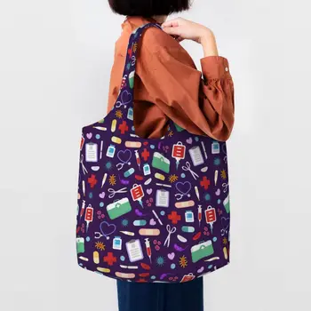 Šarene torbe za kupovinu sestra ljubimce Elements, холщовая torba-тоут, prostrana prati torba za medicinske sestre