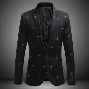 Gospodo službena odijela za mladoženju sa po cijeloj površini i dugih rukava, blazer na jedan preklopni, gospodo blazers, od pamuka smjese, vjenčanica, kaput ABB369