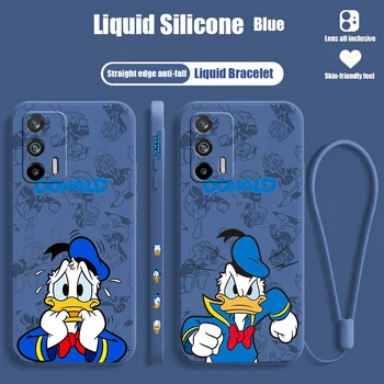 Disney Donald Duck Za Realme Narzo 50A 50i 30 10 V23 Q5i Q5 GT2 GT Neo 3T C21Y XT X2 Pro Liquid Lijeva Веревочная Poklopac Funda