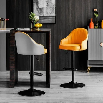 Barske stolice hotela s visokim naslonima za ruke Nordic Kitchen Reception Luksuzni Barske Stolice Dizajn Ergonomski Барная namještaj Sgabelli Da Bar RR50BC
