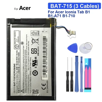Zamjenske Baterije za tablet, Acer Iconia Tab B1 B1-A71 B1-710 2710mAh BAT-715 (Verzija sa 3 kabelima) Akumulatori