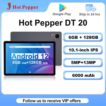 Tablet feferon DT20 10,1-inčni IPS HD 6 GB RAM-a + 128 GB ROM MTK8183 PROCESOR, 8-jezgreni 5 MP + 13 Mp 6000 mah 5G WiFi GPS Android 12 BT5.0