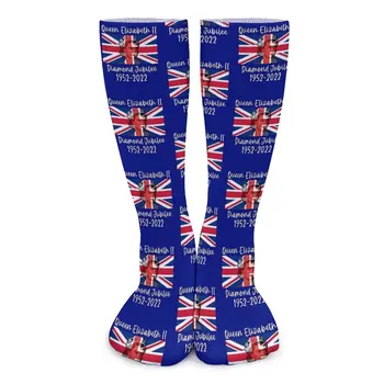 Čarape s Britanskom zastavom, Nadkoljenice, kraljica Elizabeta I., Кавайные Čarape, Ženske, Muške Soft prozračna ulične čarape jesen uzorkom, neklizajući čarape