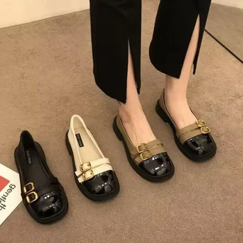 Kvalitetna Ženska obuća Mary Jane, Novo 2023 godine, Ženske cipele na ravnim potplatima u britanskom stilu, Funky Casual cipele s kopčom za remen Zapatos