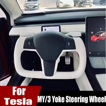 КОРОМЫСЛО Upravljač Za Model Tesla 3 Iz Ovog Karbonskih Vlakana, Držač volana Od Napa kože Za Tesla Model Y 2018 2019 - 2023