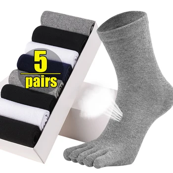 5 pari čarapa Uniseks za muškarce i žene, pamučne čarape sa pet prstiju, za trčanje, prozračna, dezodorans od znoja, Antibakterijski, svakodnevne sportske čarape