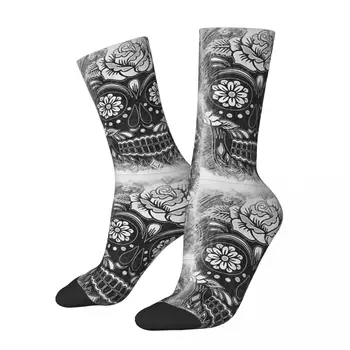 Sretan muške čarape Day Of The Dead, meksički berba svakodnevne čarape u stilu hip-hop s s lubanjom, poklon slika, otisak uzorak