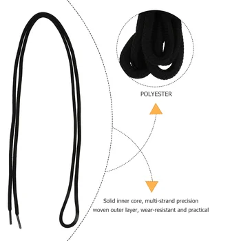 2 para okruglih vezice za cipele, modni vezice za tenisice, elegantne vezice za cipele (crne)