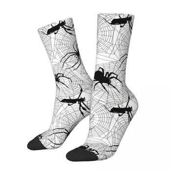 Smiješno luda čarapa za muškarce s uzorkom paučine u stilu hip-hop, kvalitetan čarapa za posade s uzorkom, poklon za novitetima