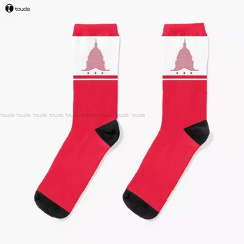 Čarape sa zastavom US Capitol + Washington, Dc, Personalizirane Običaj Čarape Unisex za odrasle, mlade, mlade, Digitalni tisak od 360 °, a na Poklon po mjeri