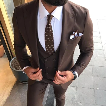 Nova Muška odijela Slim Fit Moderan Muški Blazer S Igle na jedan Preklopni, Elegantan Casual Vjenčanja Smoking, Puni Muško Odijelo, Komplet od 3 predmeta