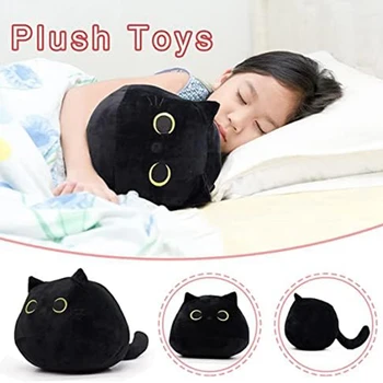 Pliš igračku Black-Cat Jastuk Black-Cat, Mekani Plišani Lutka Cat-Plišani Jastuk Cat-Pillow, Mekani Plišani jastuk 28X40 X 20 cm