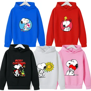 Debela majica Snoopy Dječje majica sa šeširom Jesensko-zimska odjeća slatka crtani po cijeloj površini Odjeća dugih rukava Poklon za rođendan
