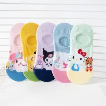 Slatka Crtani Ravne Kratke Čarape Kawaii Sanrio Slatka Anime Hello Kitty Mymelody Kuromi Cinnamoroll Pamučne Uobičajene Svakodnevne Čarape