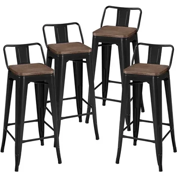 Moderni metal barske stolice za odmor s leđa, crnci barske stolice, stolica za hranjenje u skandinavskom stilu