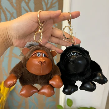 Gorila Privjesak Crna Orangutan Majmun, Čimpanza Ukras Torbe Pliš Igračku Mekana Lutka Animaciju Životinja Privjesak Za Ključeve Dječak Djevojčica Poklon