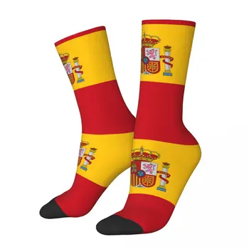 Čarape Sa Španjolskom Zastavom, Zimske Crvene Čarape, Кавайные Ženske Udobne Čarape S Po Cijeloj Površini, Ulica Neklizajući Čarape