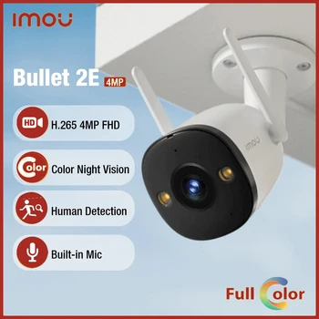 Imou 4 megapiksela, WiFi IP kamera Mini Smart Light, full color zaštita noćni vid, metak 2E za vanjsku sigurnost, ugrađeni mikrofon H. 265