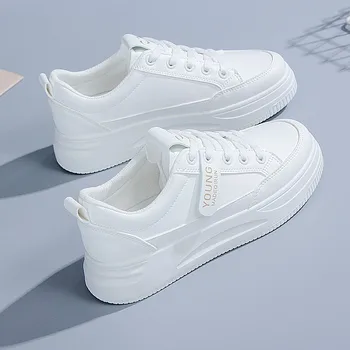 Bijele tenisice za trčanje čipka-up, udoban casual cipele