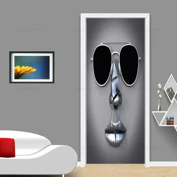 Metalna skulptura lica, Umjetničke vrata naljepnice, moderne Apstraktne desktop-lutke, PVC Samoljepljive freska, poster na vrata hotelske sobe