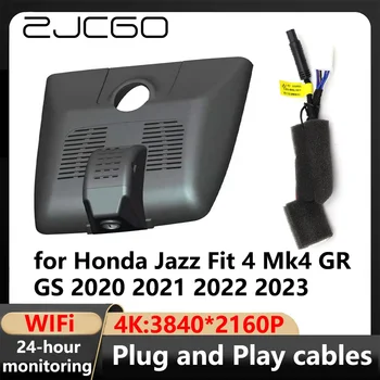 ZJCGO 4K Wifi 3840*2160 Auto DVR Dash Cam Kamera video snimač za Honda Jazz Fit 4 Mk4 GR GS 2020 2021 2022 2023