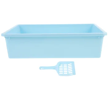 Kutija za mačji wc, kontejner-kašičica, prijenosni ladica za kućne ljubimce, plava (mala veličina), vanjski tip