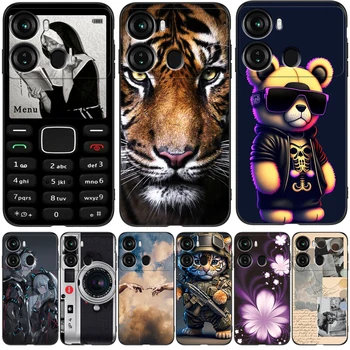 Torbica za silikona telefona ITEL P40, stražnji poklopac, crna torbica od tpu, medvjed, tigar, lav