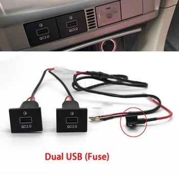 Za Ford Focus 2 Mk2 aktivnosti iz 2004-2010 auto oprema 1 kom. double USB punjač QC3.0 utičnica brzo punjenje prekidač za uključivanje / isključivanje
