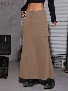 ZANZEA Funky suknja Teretni Ženska svakodnevni ulični odjeća Сарафан Vintage suknje s visokim strukom elegantan Ženski ogrtač Faldas Saia Оверсайз