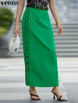 Ženske suknje Jesen VONDA Elegantno Donje suknje Maxi 2023 Modni Svakodnevne Duge suknje s visokim strukom Slobodna Ulica odjeća Pantalon Femme
