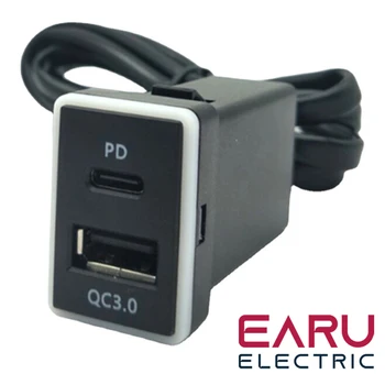 Auto punjač USB C PD QC3.0 dual USB priključak za brzi punjač 12 v za punjenje mobilnog telefona, Adapter napajanja za Toyota BF