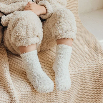 Čarape od koralnog runo, jesensko-zimske debele čarape do sredine kavijara, neklizajući čarape za malu djecu, čarape na podu, za dječake i djevojčice