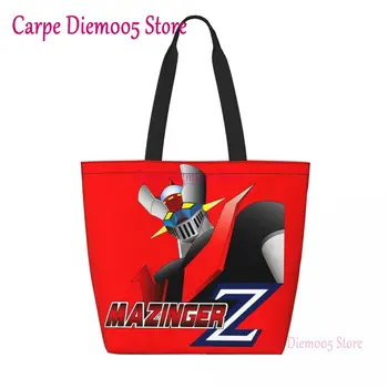 Običaj Mazinger trgovine doručak platna vrećica žene veliki nusproizvoda kapacitet robot NLO manga anime шоппер torbe