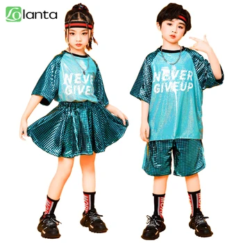 Dječji jazz plesni kostim sa šljokice LOlanta, uličnu odjeću u stilu hip-hop, obrazac za nastupe na pozornici, obrazac za navijačice od 4 do 16 godina