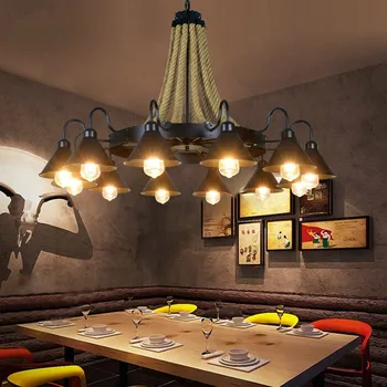 Klasičan Luster AFRA Klasicni Svjetiljke Dizajn Potkrovlje LED Kreativni Industrijski Ropes Visi Lampa za Kuće, Spavaće sobe, Hotela